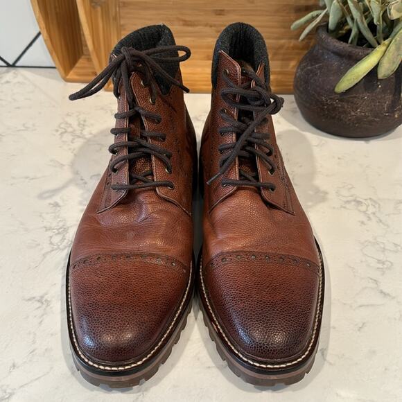 Warfield & Grand Darren cap toe lace up boots rugged academia leather size 11 - Picture 3 of 12